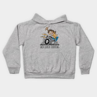 Me Like Drum. Wild Drummer Cartoon Illustration Kids Hoodie